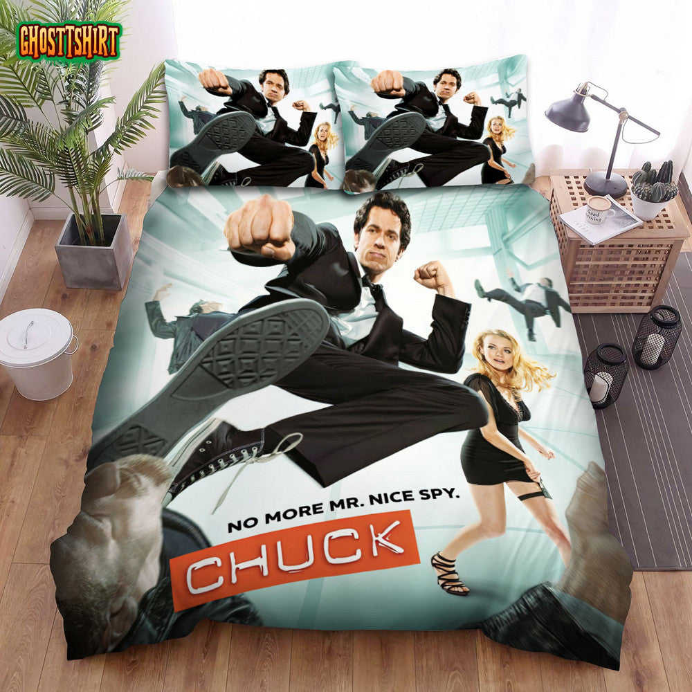 Chuck (2007–2012) No More Mr. Nice Spy Movie Poster Bed Sheets Duvet Cover Bedding Set
