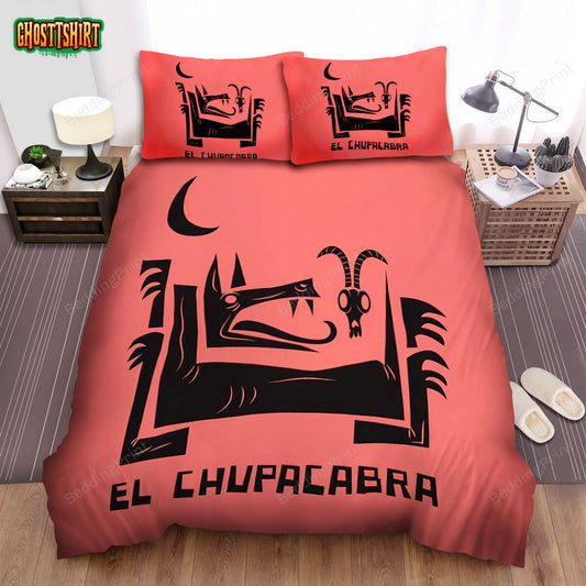Chupacabra Minimal Art Poster Bed Sheets Spread Duvet Cover Bedding Set