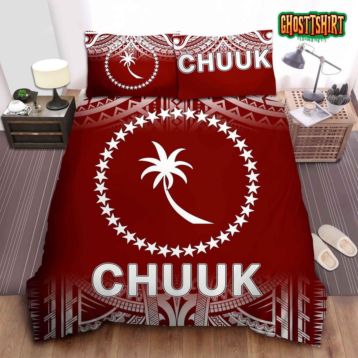 Chuuk Red Fog Bed Sheets Duvet Cover Bedding Set