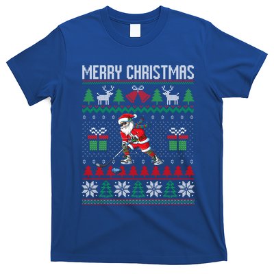 Christmas Ice Hockey Santa Xmas Sport Lover Ugly Sweater Meaningful Gift T-Shirt