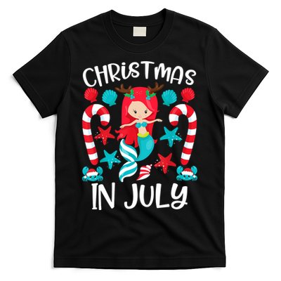 Christmas In July Cute Mermaid Summer T-Shirt
