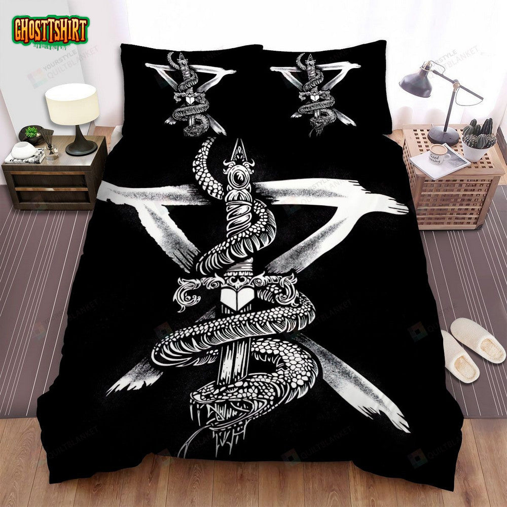 Circa Survive Band Black And White Snake Art Bed Sheets Spread Comforter Duvet Cover Bedding Set