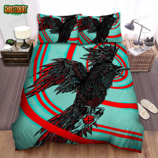 Circa Survive Band Black Crow Art Bed Sheets Spread Comforter Duvet Cover Bedding Set
