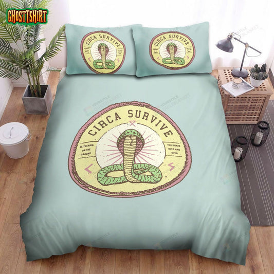 Circa Survive Band Green Snake Art Bed Sheets Spread Comforter Duvet Cover Bedding Set
