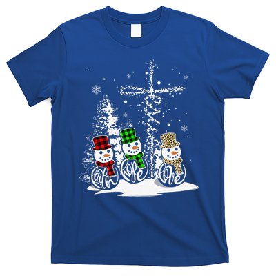 Christmas Jesus Faith Hope Love Snowman Christian Xmas Funny T-Shirt