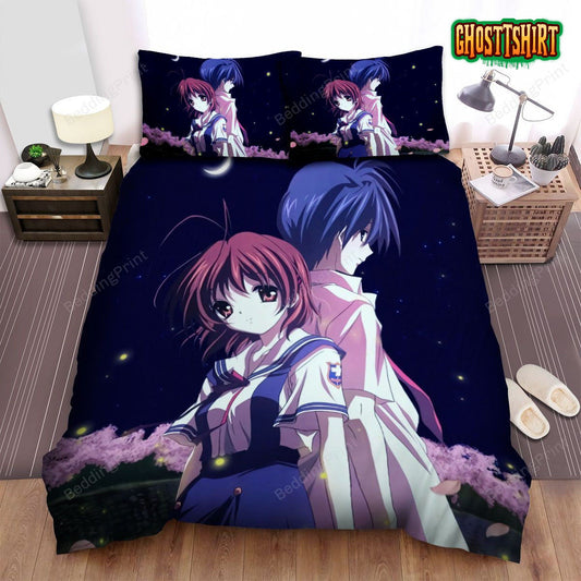 Clannad Tomoya Nagisa Night Bed Sheets Duvet Cover Bedding Set