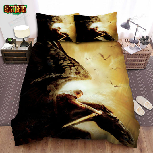Clash Of The Titans (2010) Movie Flying Horse Bed Sheets Duvet Cover Bedding Set