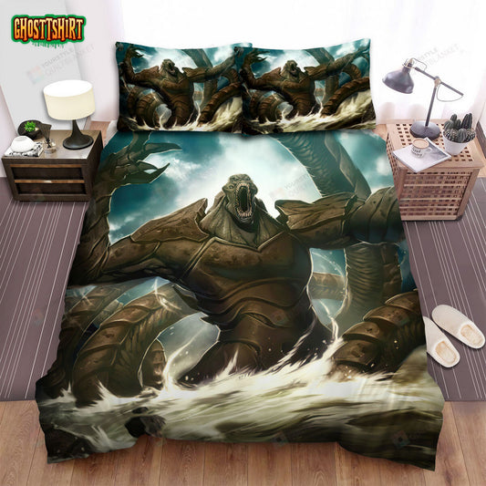 Clash Of The Titans (2010) Movie Lung Vs Leviathan Bed Sheets Duvet Cover Bedding Set