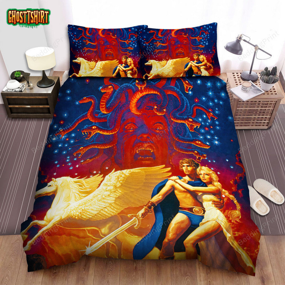 Clash Of The Titans Movie Poster 2 Bed Sheets Duvet Cover Bedding Set