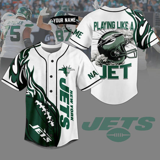 Classic Custom Shirt New York Jets Baseball Jersey