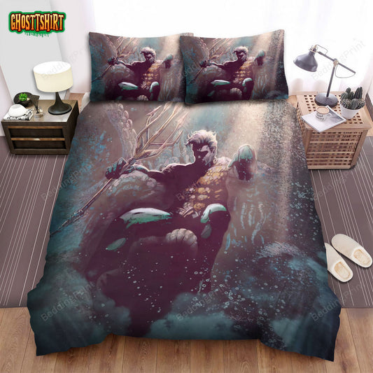 Classic Heroes Posters Aquaman Bed Sheets Duvet Cover Bedding Set