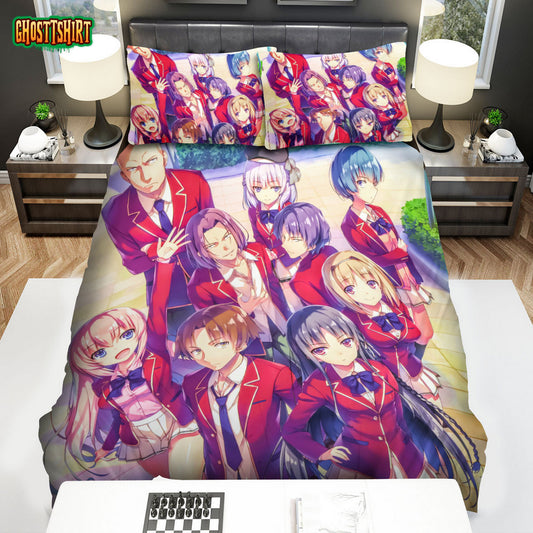 Classroom Of The Elite Main Characters Poster Bed Sheets Spread Duvet Cover Bedding Set