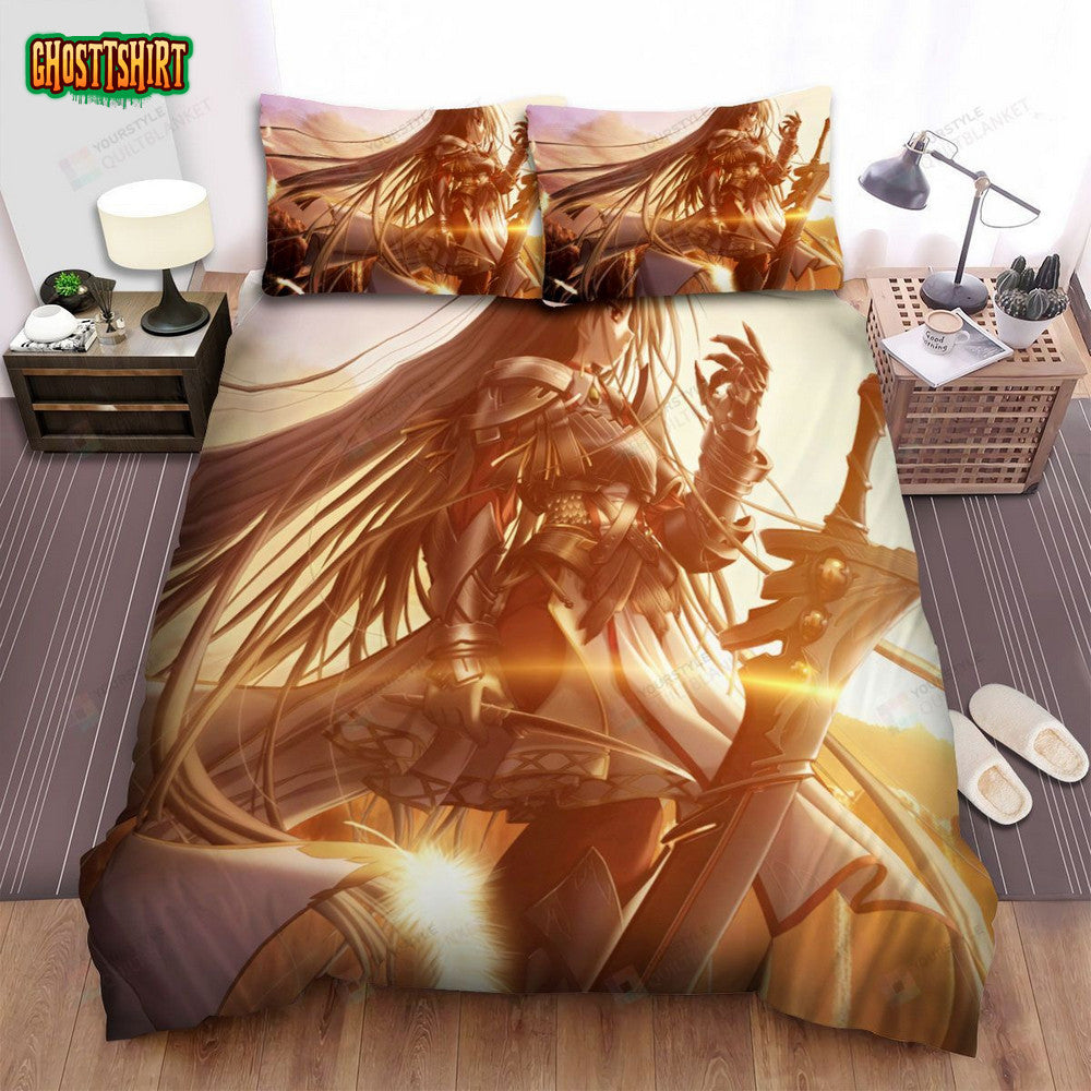 Claymore Character With The Sword And Fur Bed Sheets Spread Comforter Duvet Cover Bedding Set