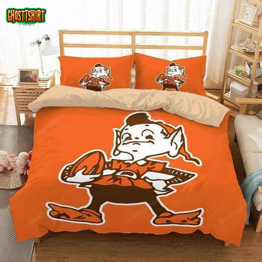 Cleveland Browns Logo With Iconic Colors Bedding Set
