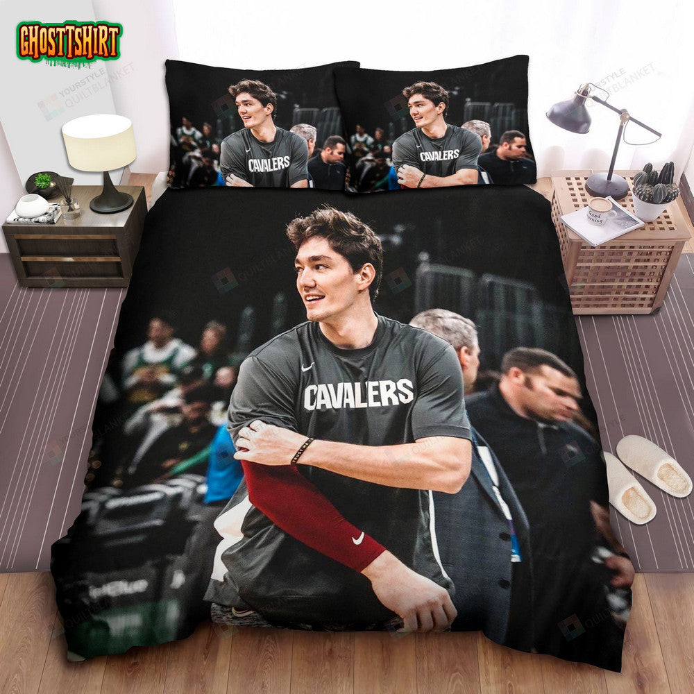 Cleveland Cavaliers Cedi Osman Warming Up Bed Sheet Spread Comforter Duvet Cover Bedding Set