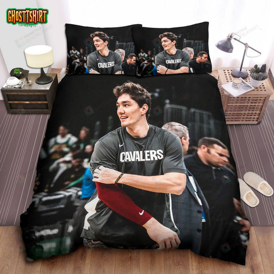 Cleveland Cavaliers Cedi Osman Warming Up Bed Sheet Spread Comforter Duvet Cover Bedding Set