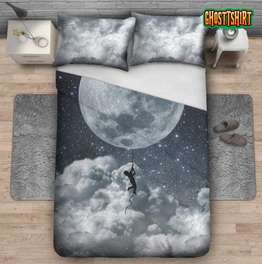 Climbing To The Moon Bed Sheets Duvet Cover Bedding Set