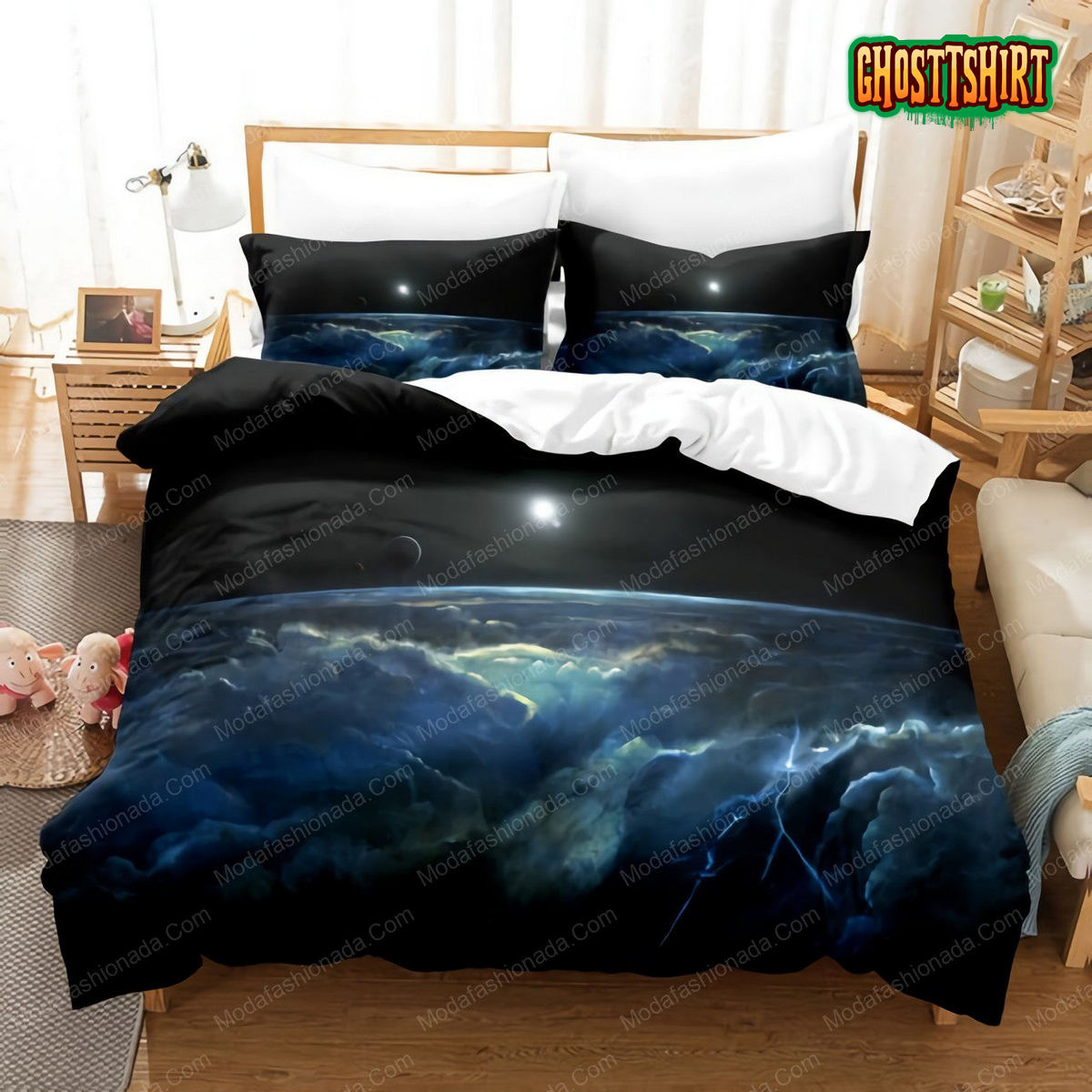 Clouds and Moon Scenery Bedding Set