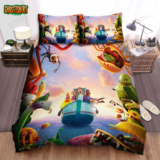 Cloudy With A Chance Of Meatballs 2 Poster Bed Sheets Spread Duvet Cover Bedding Set