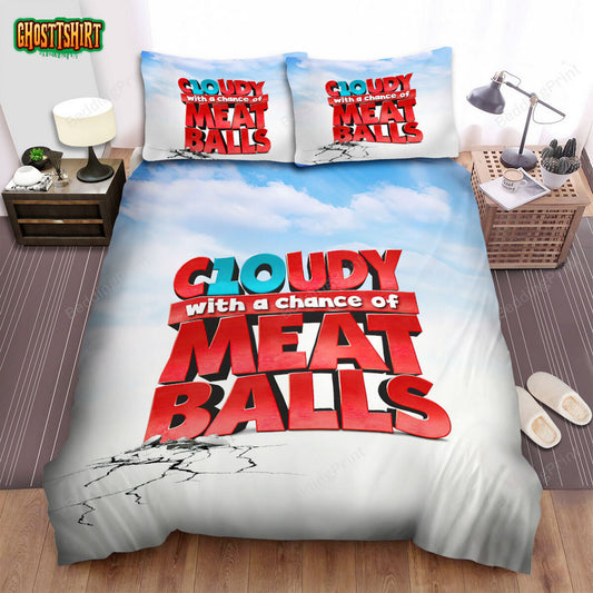Cloudy With A Chance Of Meatballs Movie Logo Bed Sheets Duvet Cover Bedding Set