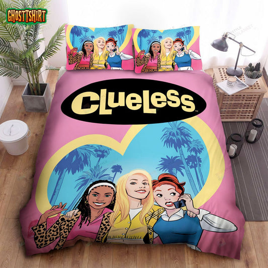 Clueless Main Characters In Animated Art Bed Sheet Spread Duvet Cover Bedding Set