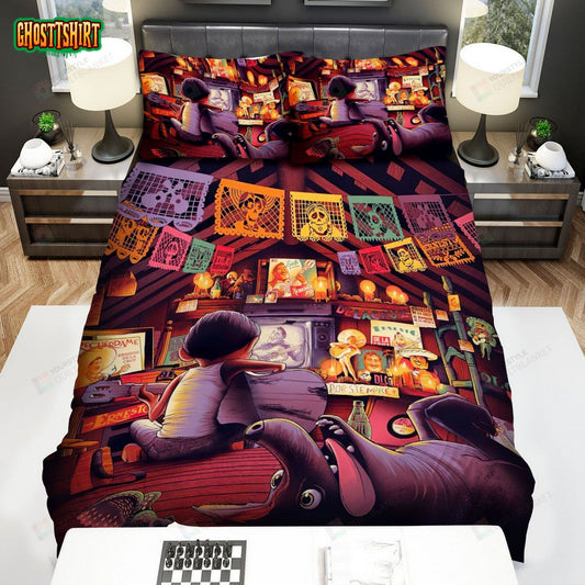 Coco Miguel Watch Tv And Playing Guitar Bed Sheets Spread Comforter Duvet Cover Bedding Set