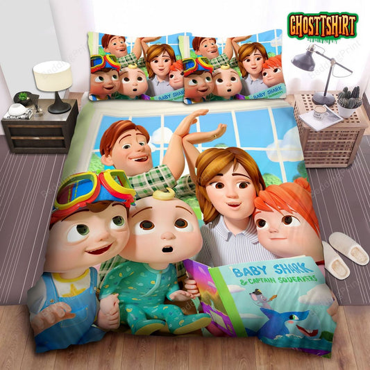 Cocomelon Family Moment Bed Sheets Duvet Cover Bedding Set