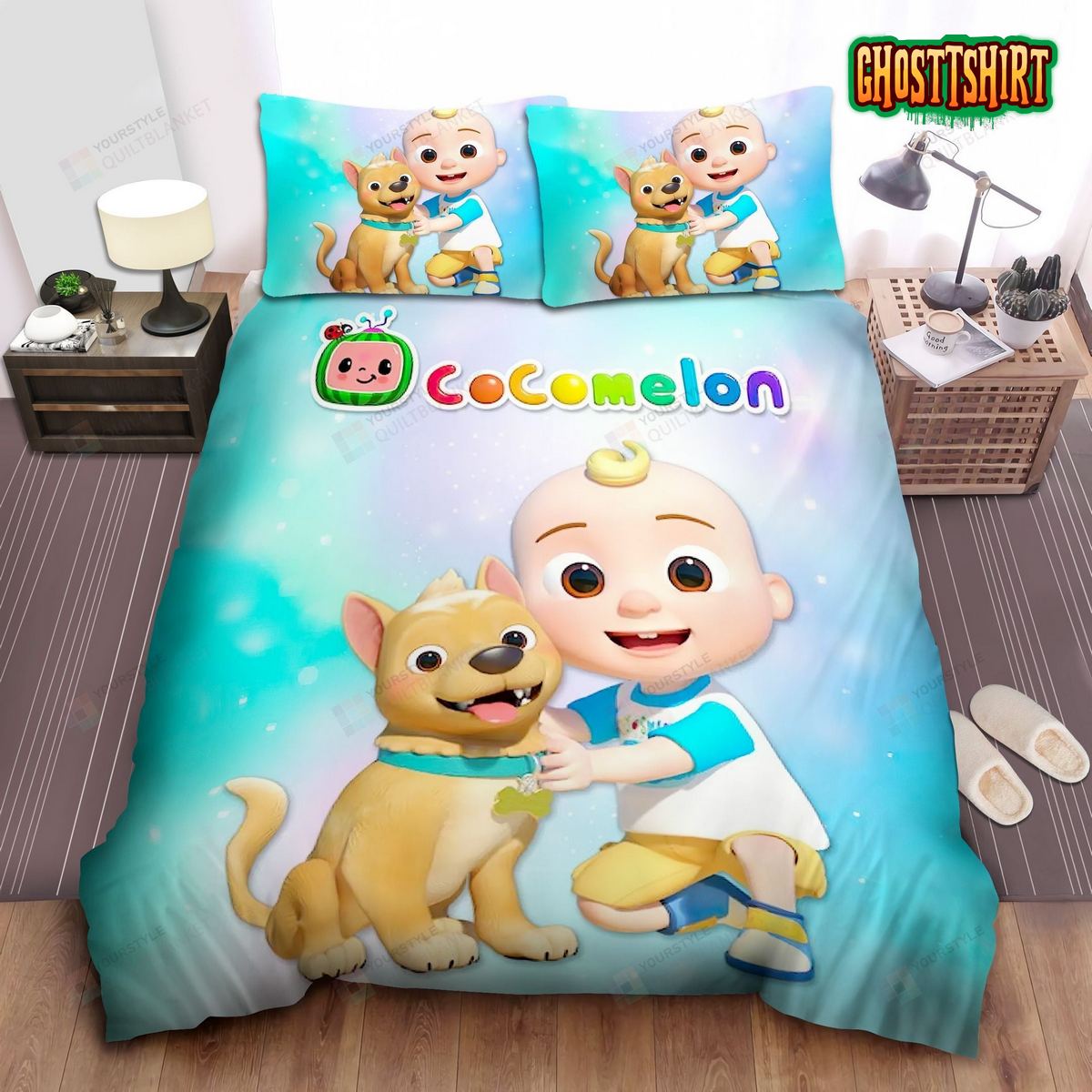 Cocomelon J.J And Bingo The Dog Bed Sheets Duvet Cover Bedding Set