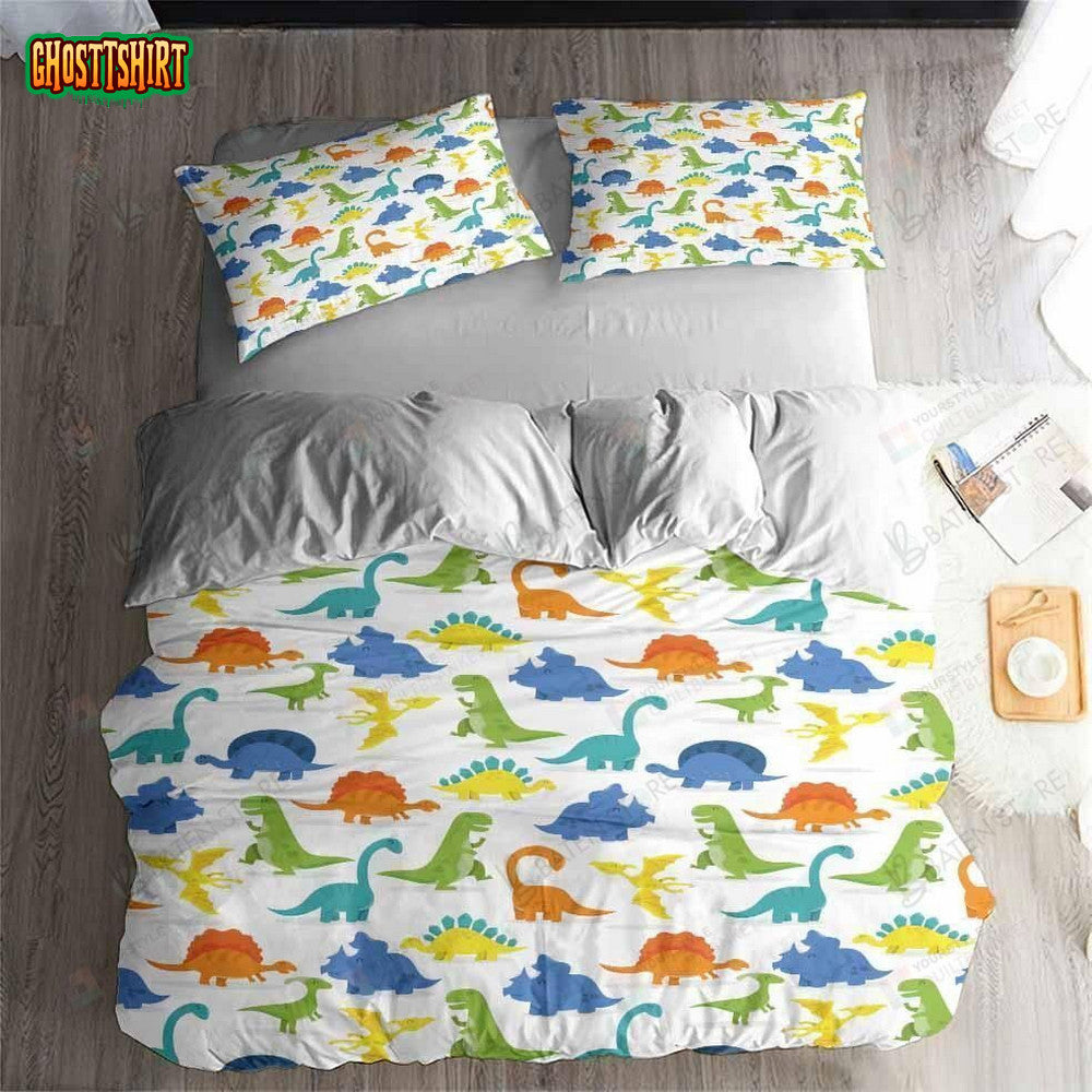 Colorful Dinosaur CartoonBed Sheets Duvet Cover Bedding Set