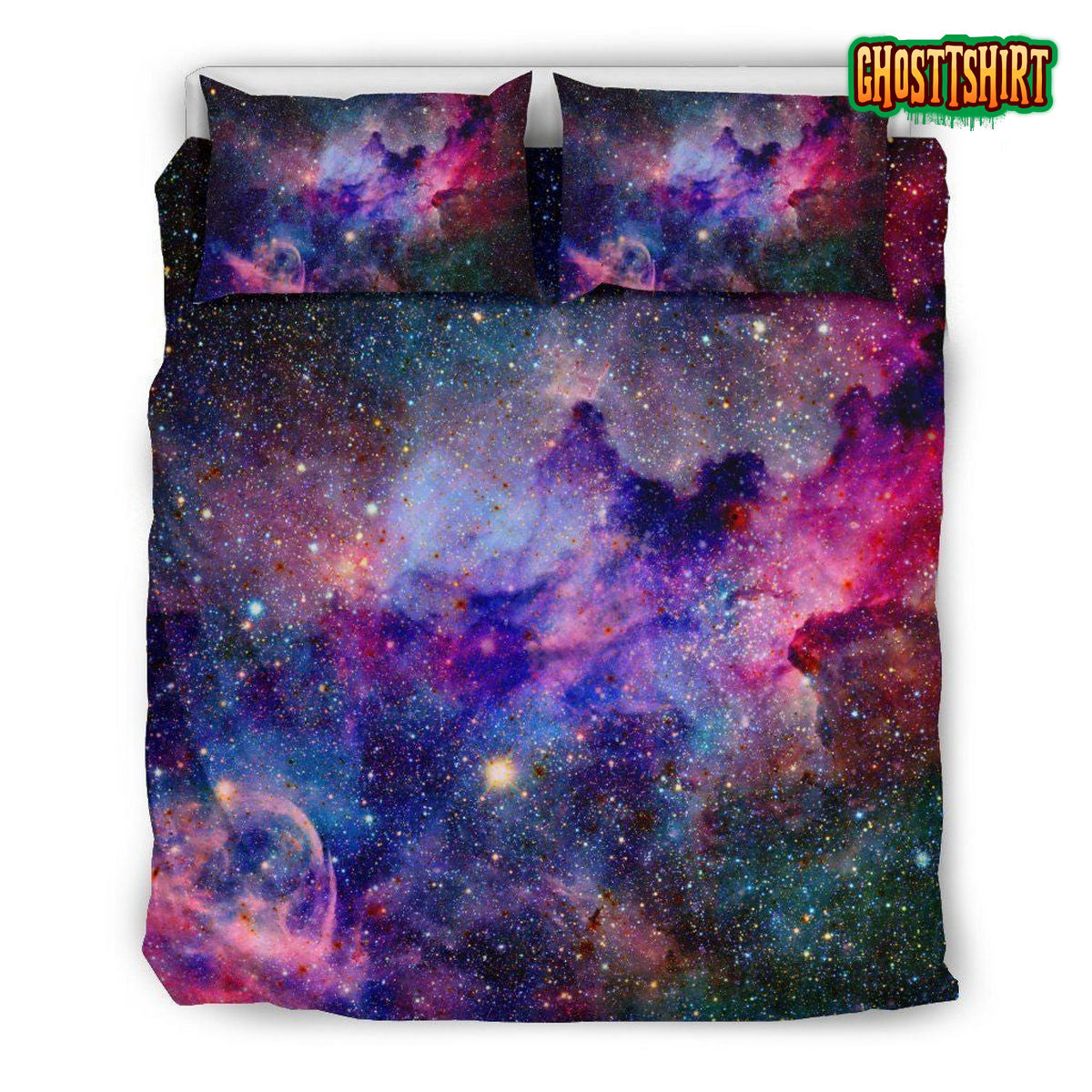 Colorful Nebula Galaxy Space Print Duvet Cover Bedding Set