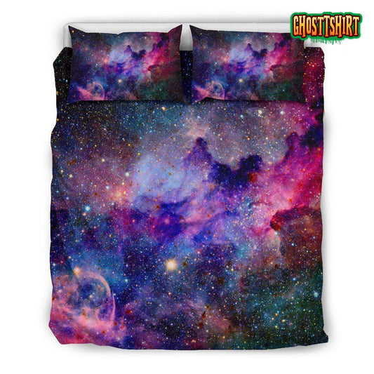 Colorful Nebula Galaxy Space Print Duvet Cover Bedding Set