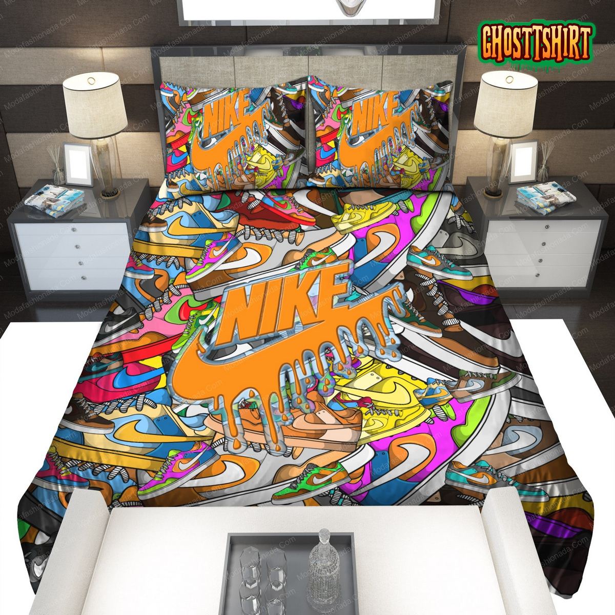 Colorful Nike Shoes Bedding Set