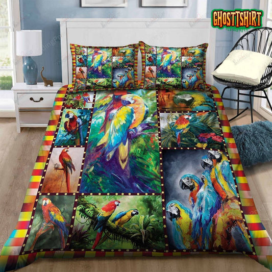 Colorful Parrot Bed Sheets Duvet Cover Bedding Set