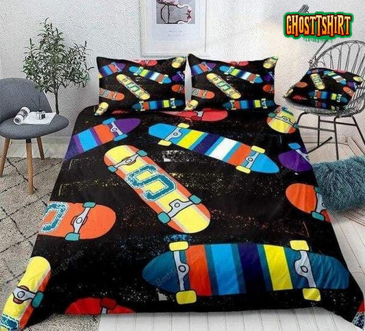 Colorful Skateboard Bed Sheets Duvet Cover Bedding Set