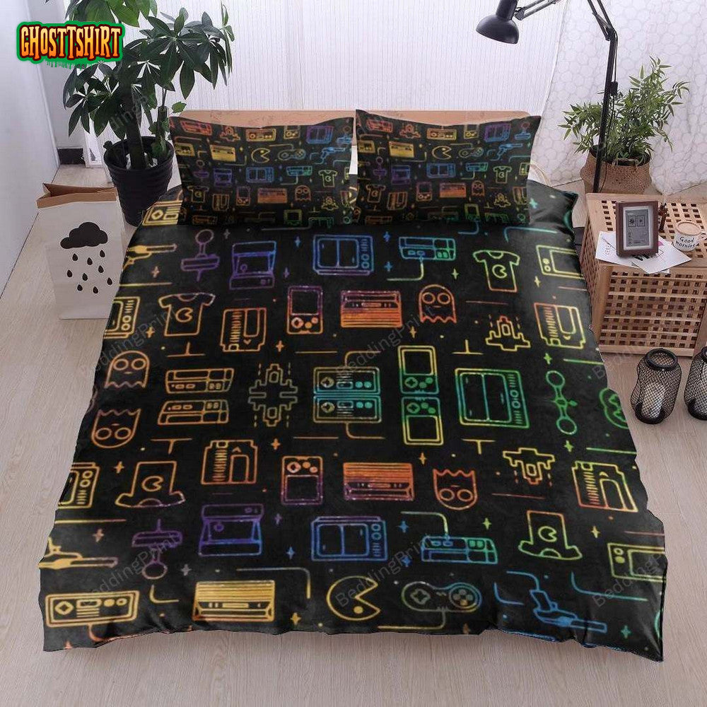 Colorful Video Games Bed Sheets Duvet Cover Bedding Set