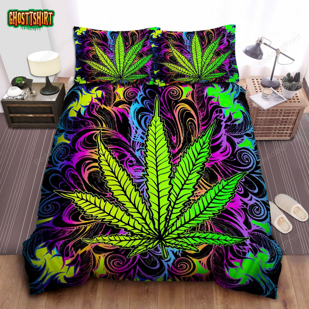 Colorful Weed Bed Sheets Duvet Cover Bedding Set