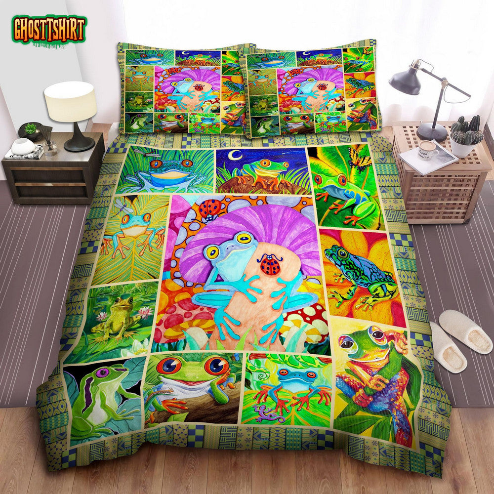 Colorful Wild Frog Bedding Set