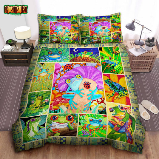 Colorful Wild Frog Bedding Set