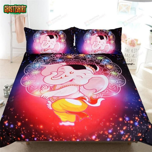 Colourful Cartoon Elephant Cotton Bed Sheets Spread Comforter Duvet Cover Bedding Set