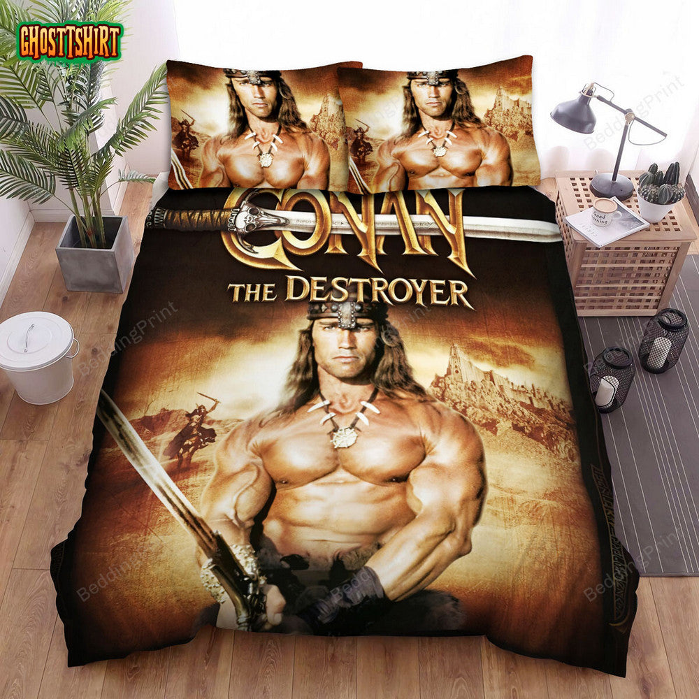 Conan The Destroyer (1984) Conan Movie Poster Ver 1 Bed Sheets Duvet Cover Bedding Set