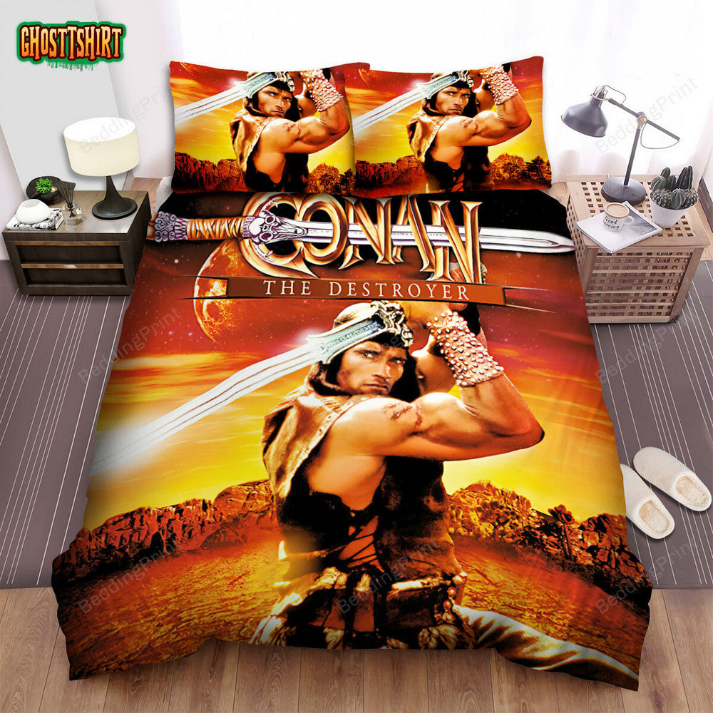 Conan The Destroyer (1984) Conan Movie Poster Ver 2 Bed Sheets Duvet Cover Bedding Set