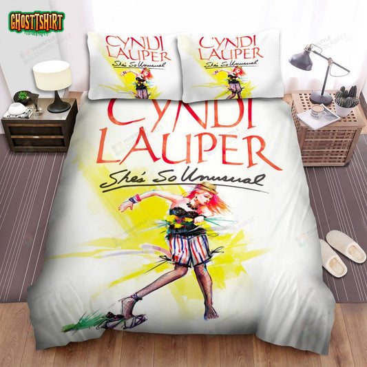 Concert Poster Cyndi Lauper Bed Sheets Spread Comforter Duvet Cover Bedding Set
