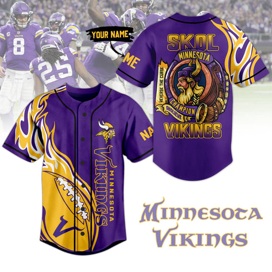 Cool Minnesota Vikings Purple Custom Baseball Jersey Fast Shipping Worldwide