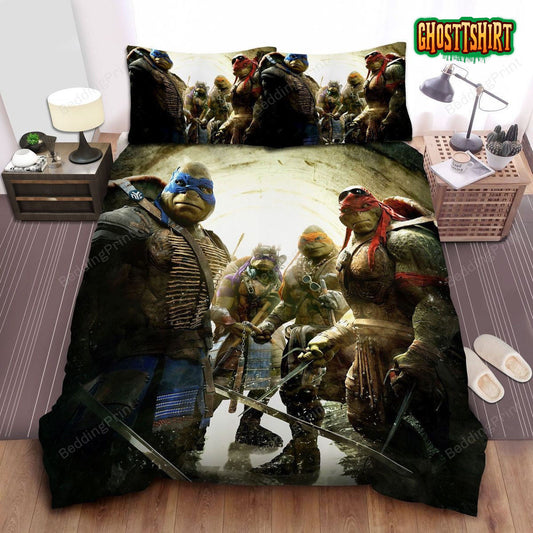 Cool Ninja Turtles Realistic Look Bed Sheets Duvet Cover Bedding Set