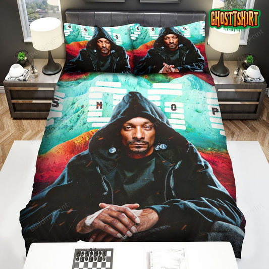 Cool Snoop Dogg In Hoodie Artwork Bed Sheets Spread Duvet Cover Bedding Set