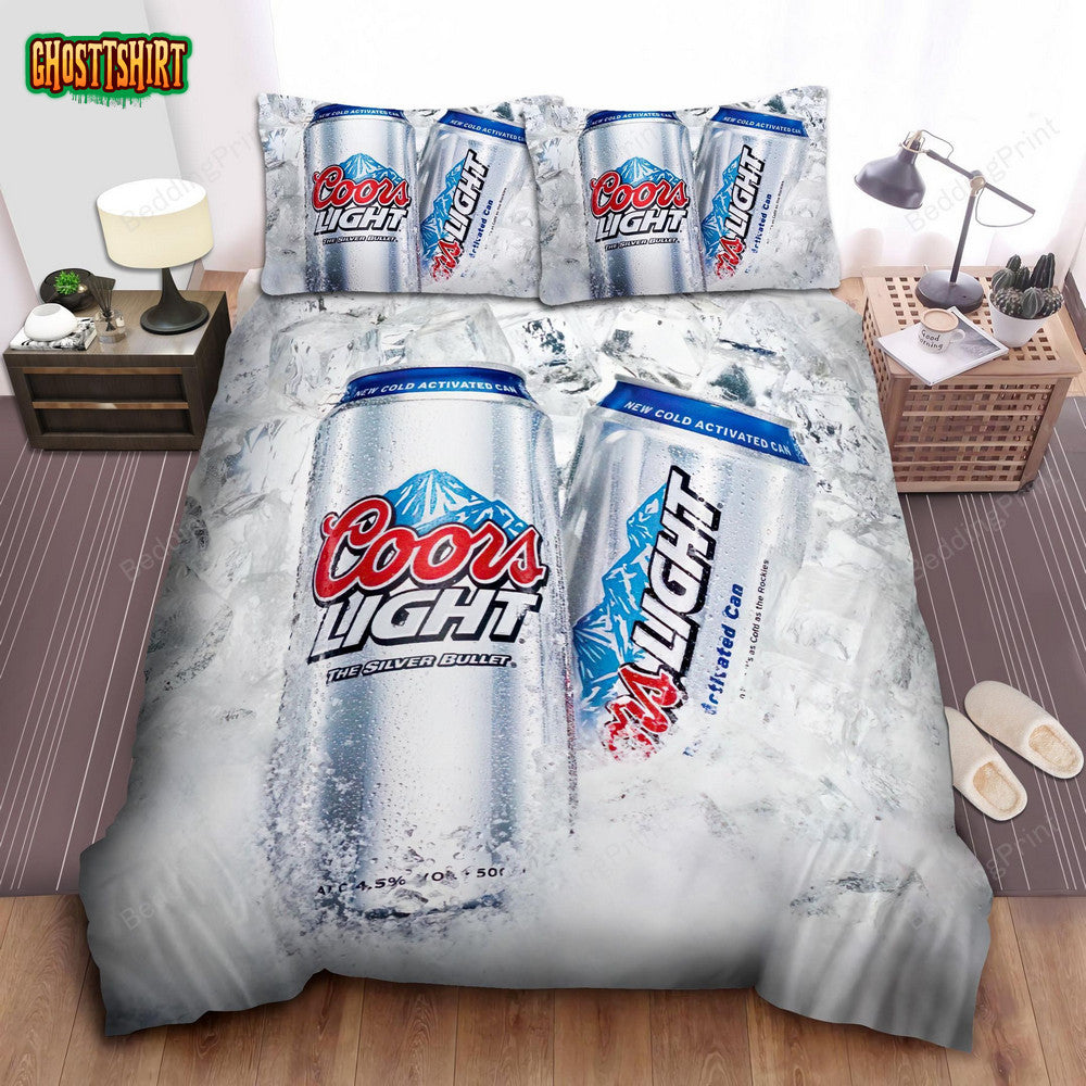Coors Light The Silver Bullet Bed Sheets Duvet Cover Bedding Set