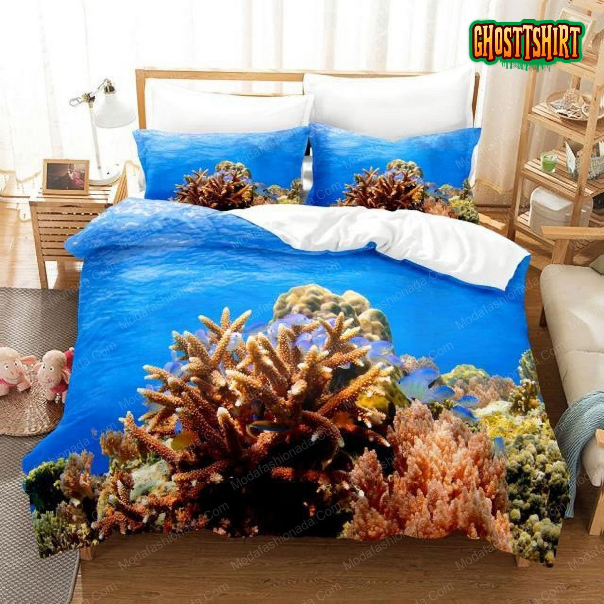 Coral Scenery 250 Bedding Set