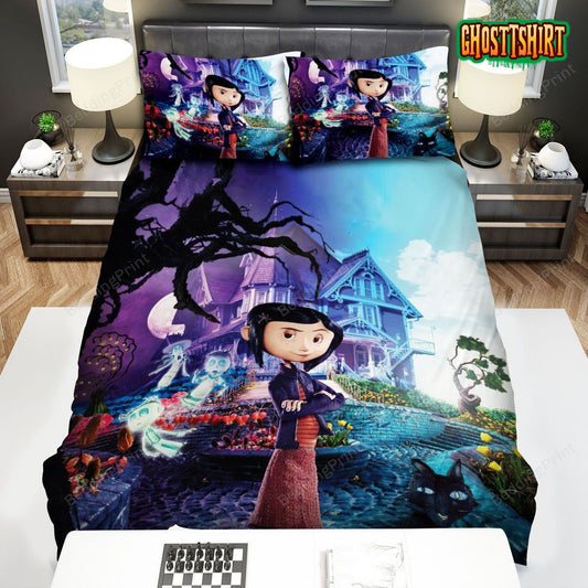Coraline And The House Halloween Bed Sheets Duvet Cover Bedding Set