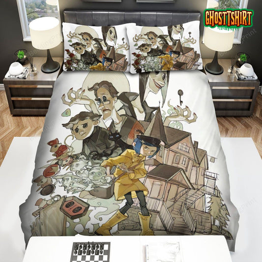 Coraline Characters And House Art Bed Sheets Duvet Cover Bedding Set