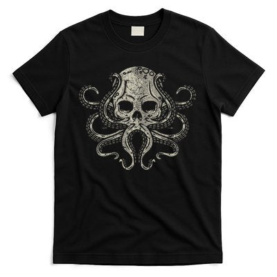 Creepy Octopus Skull Sea Monster Kraken Scuba Diver Goth T-Shirt